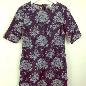 GAP size 4p denim floral print dress